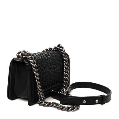 Chanel Lambskin Braided Woven Small Boy Flap Black 3 of 11