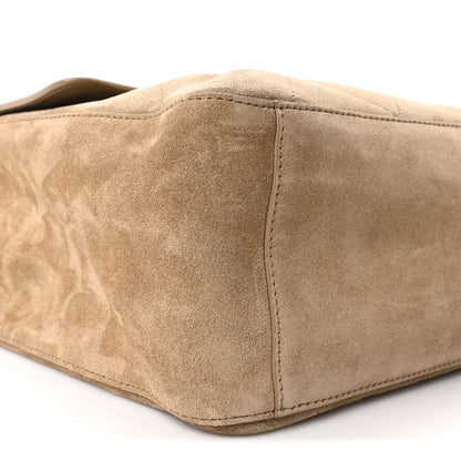 Chanel Suede Calfskin Souplissimo Maxi Flap Dark Beige 9 of 10