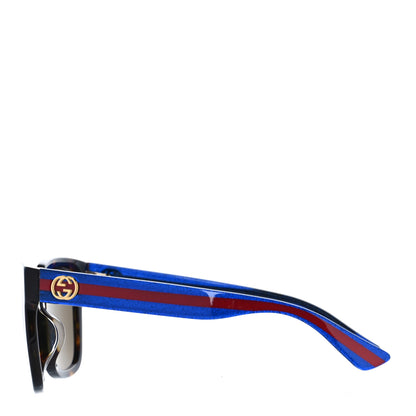 Gucci Square Frame Glitter Sunglasses GG0034SA Tortoise Blue 2 of 7