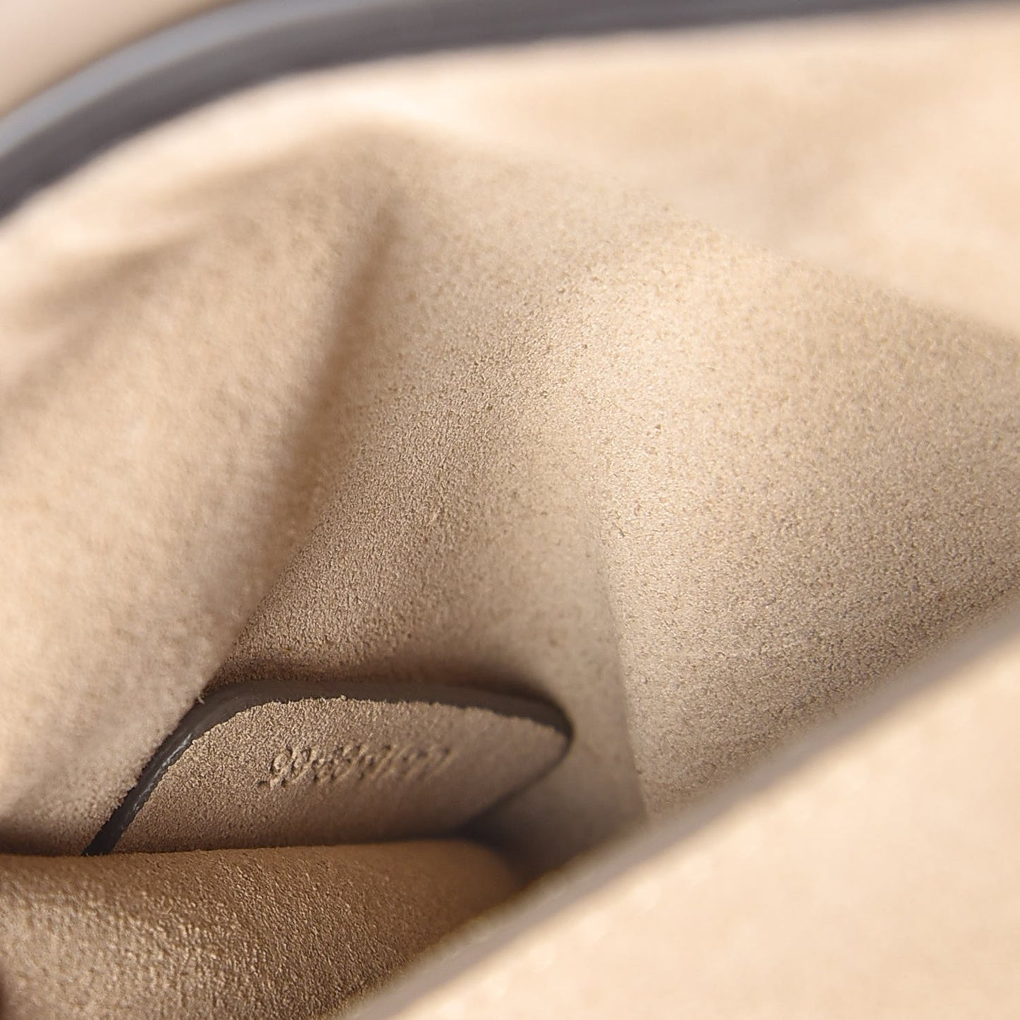 Suede Calfskin Small Faye Shoulder Bag Motty Grey