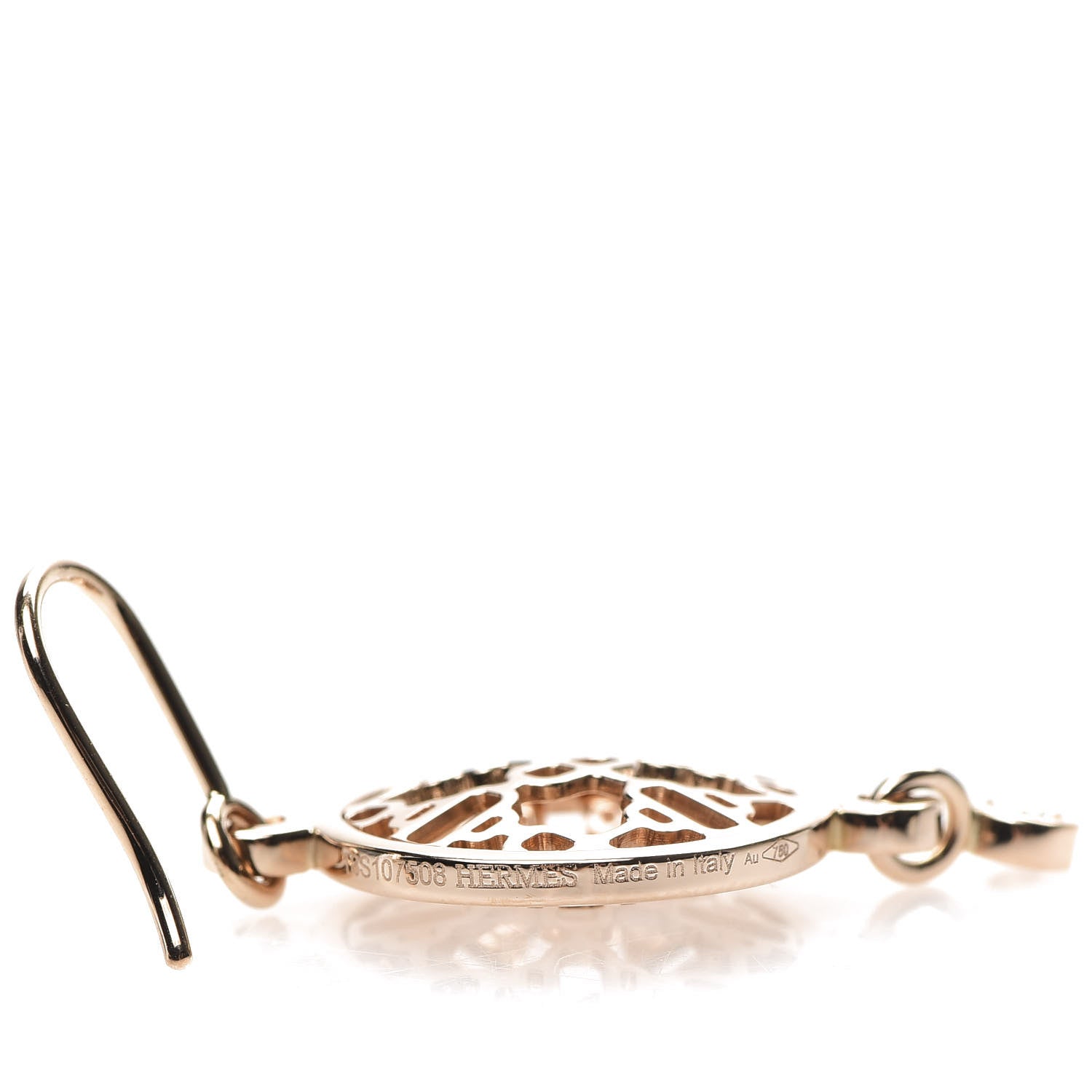 Hermes 18K Rose Gold Diamond Chain d'Ancre Passerelle Drop Earrings 4 of 4