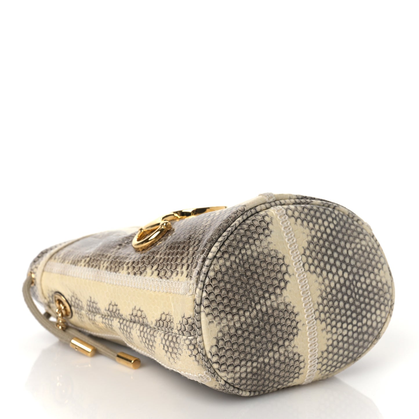 Snakeskin Mini Zumi Bucket Bag Grey