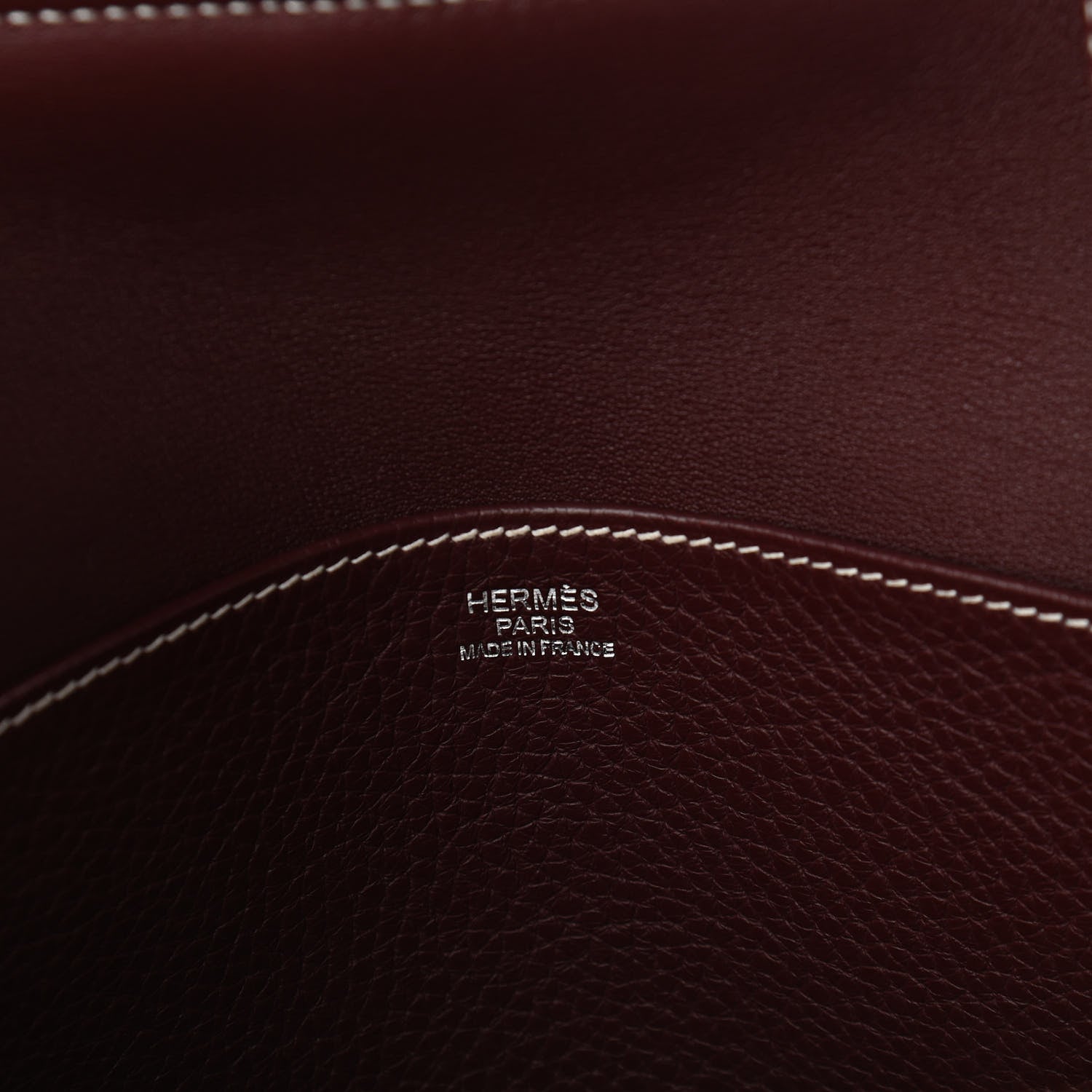 Hermes Taurillon Clemence Halzan 31 GM Bordeaux 6 of 10