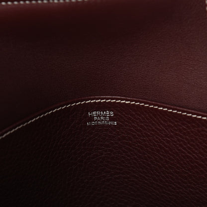 Hermes Taurillon Clemence Halzan 31 GM Bordeaux 6 of 10