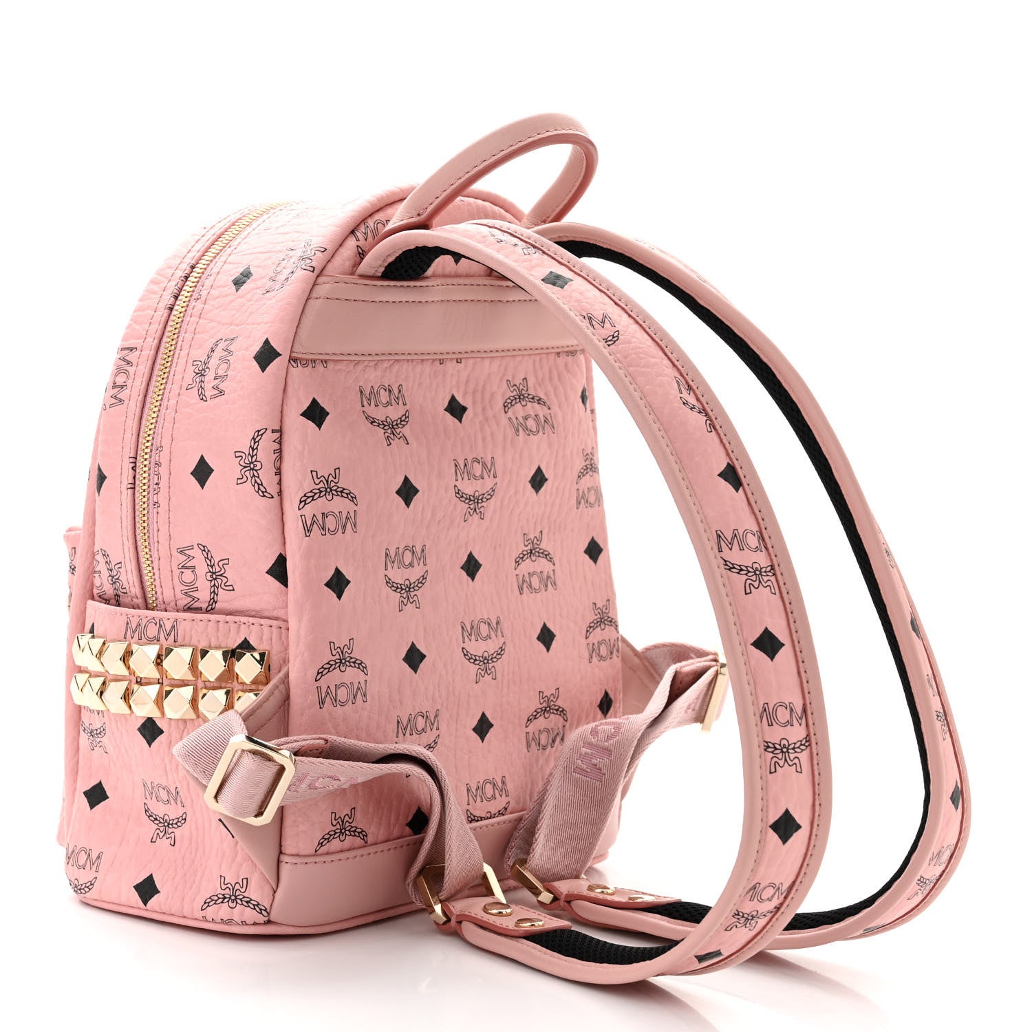 MCM Visetos Small Side Stud Stark Backpack Soft Pink 3 of 9