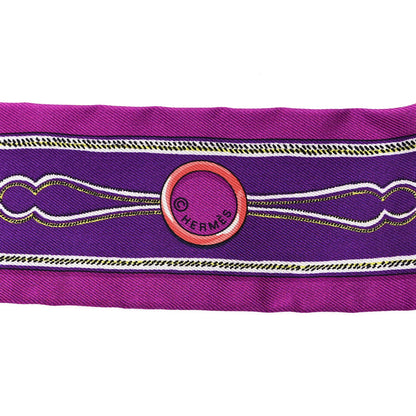 Hermes Silk Maillons Twilly Fuchsia Violet Jaune 3 of 4