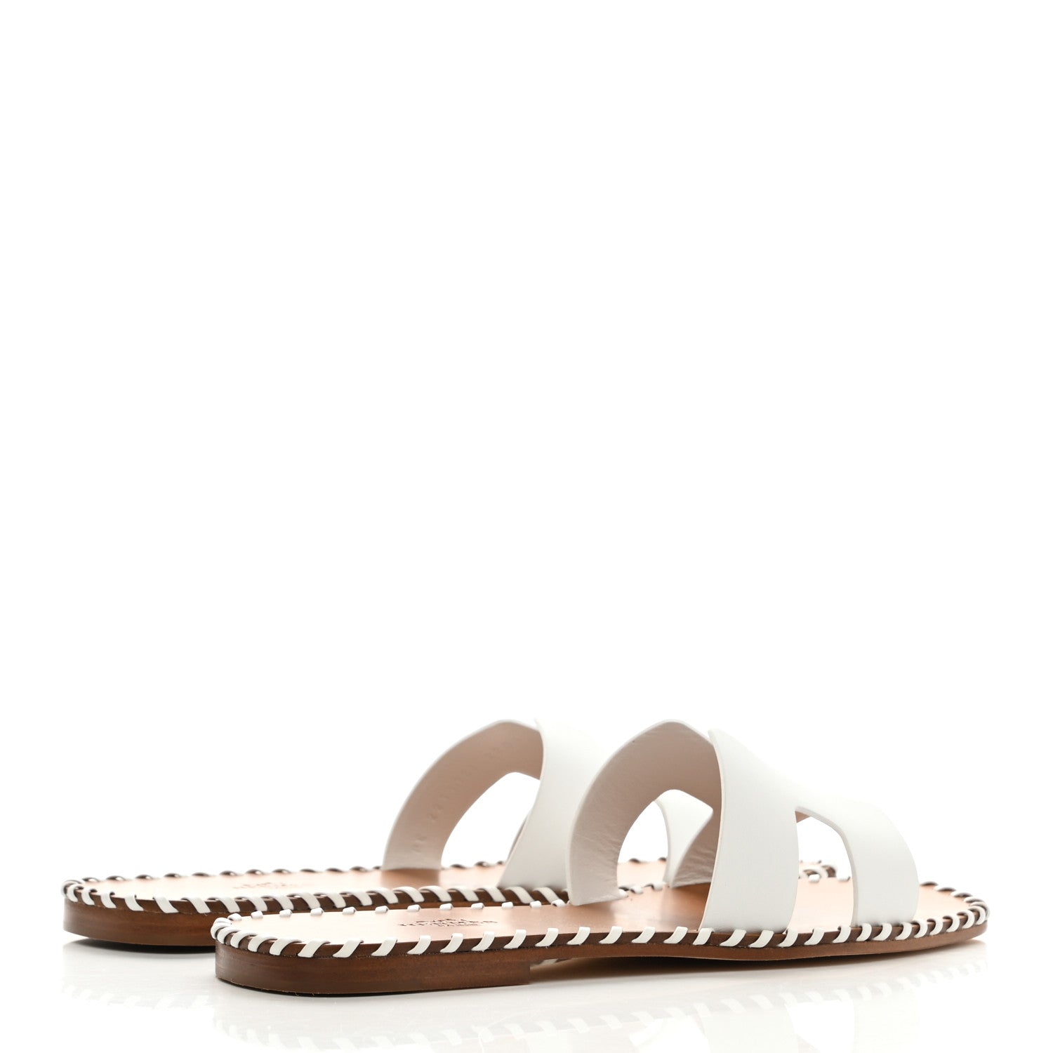 Hermes Box Calfskin Braided Oran Sandals 37.5 White 4 of 8