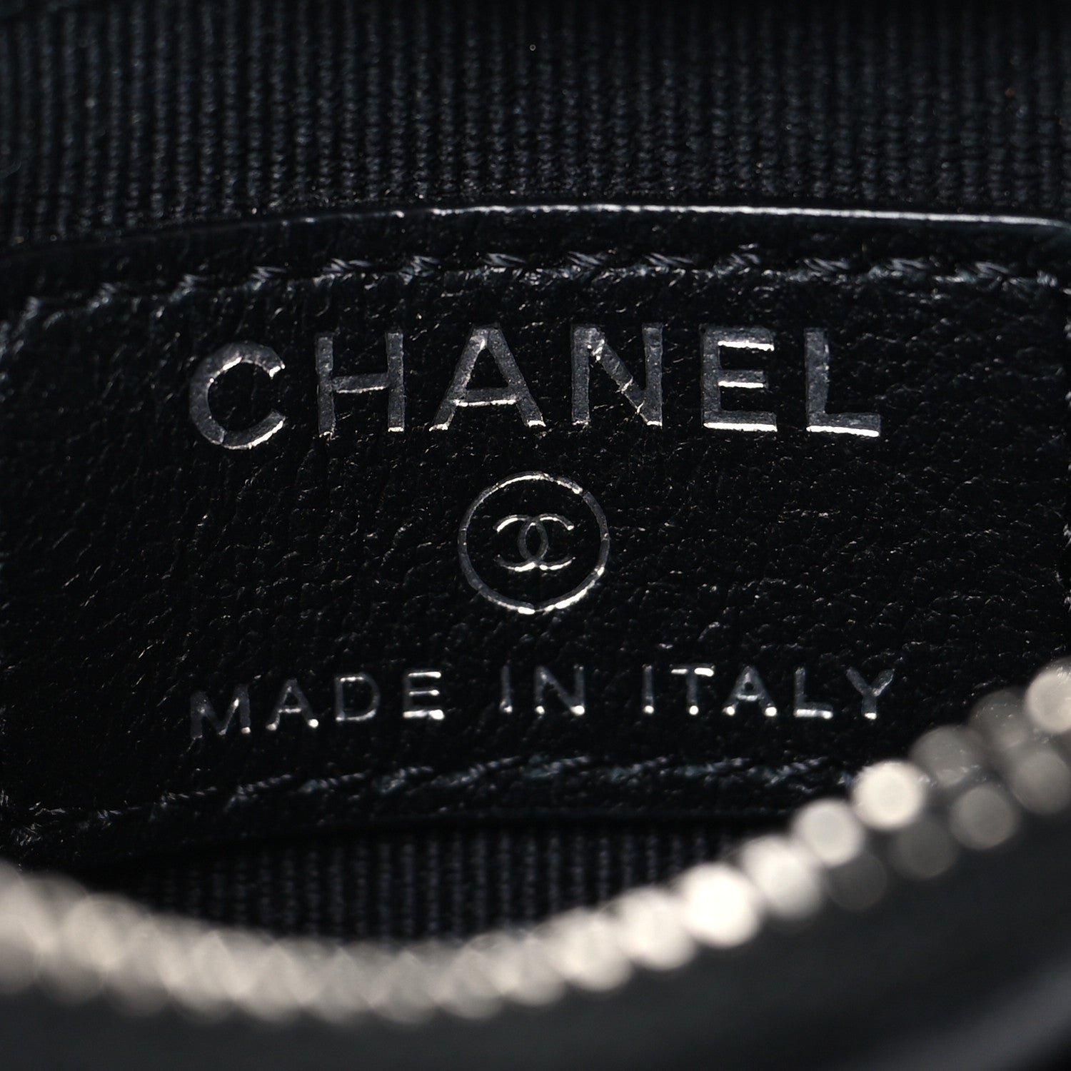 Chanel Lambskin Quilted CC Zip Card Holder Black 6 of 8