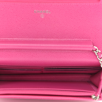 Chanel Caviar Quilted Wallet on Chain WOC Pink 4 of 13