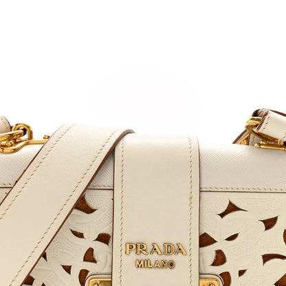 Prada City Calf Saffiano Laser Cut Cahier Bag Talco 8 of 16