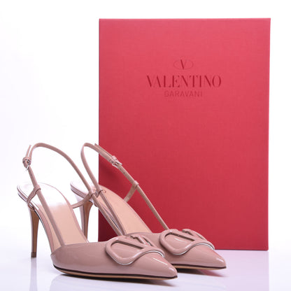 Valentino Garavani Patent Signature Vlogo Slingback 80mm Pumps 40 Rose Cannelle 8 of 8