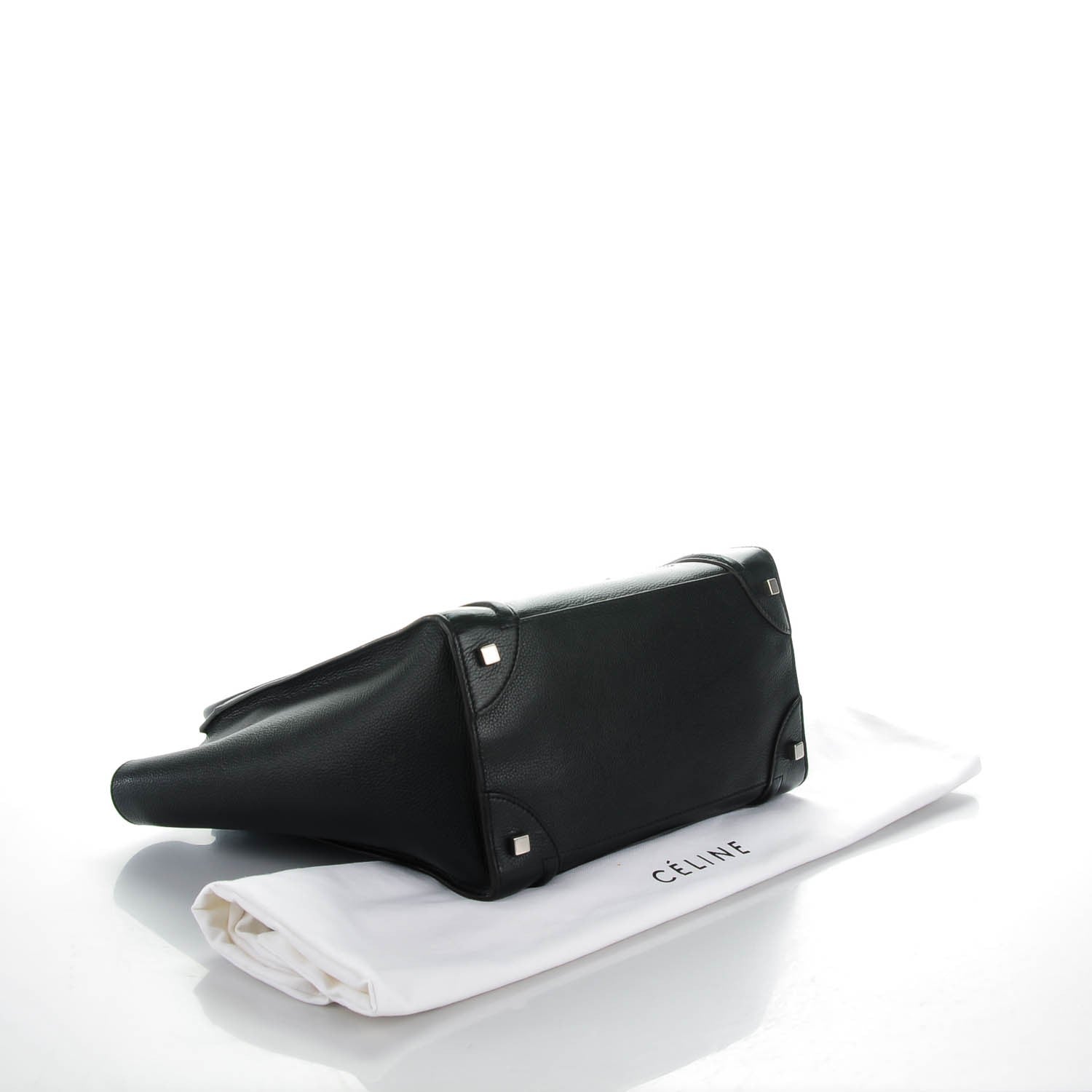 Celine Drummed Calfskin Mini Luggage Black 4 of 9