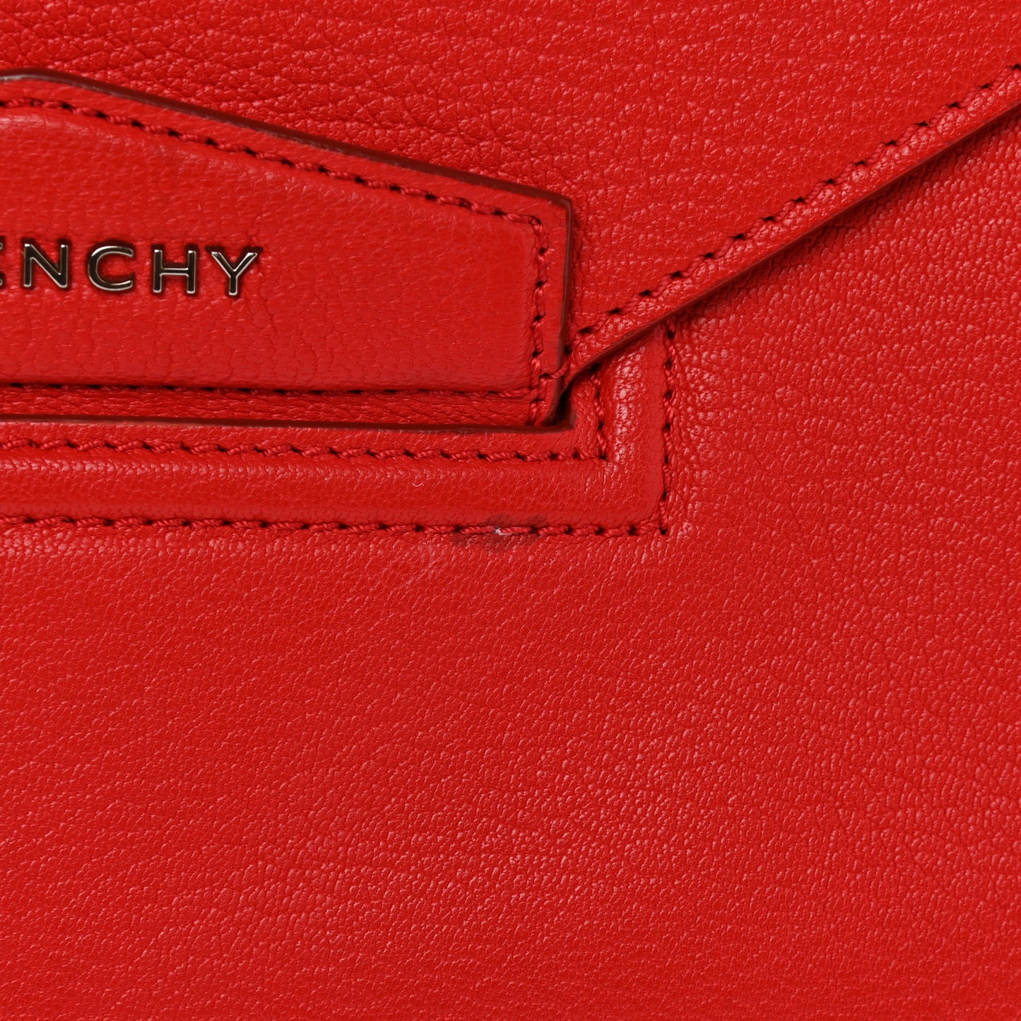 Sugar Goatskin Medium Antigona Envelope Clutch Red