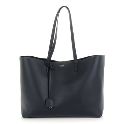 Saint Laurent Calfskin Large Shopping Tote Deep Marine 1 of 8
