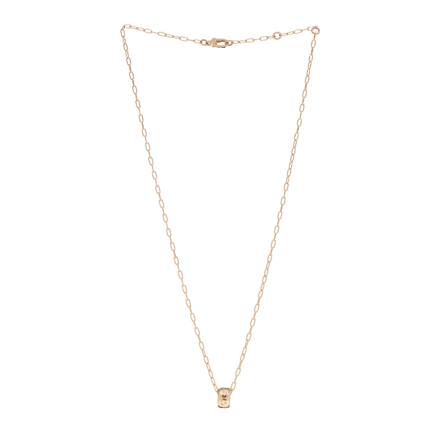 18K Rose Gold Diamond Iconica Pendant Chain Necklace