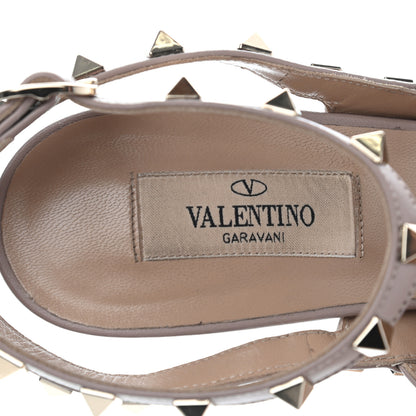 Valentino Garavani Calfskin Nappa Rockstud Ankle Strap 100mm Pumps 39 Poudre 6 of 9