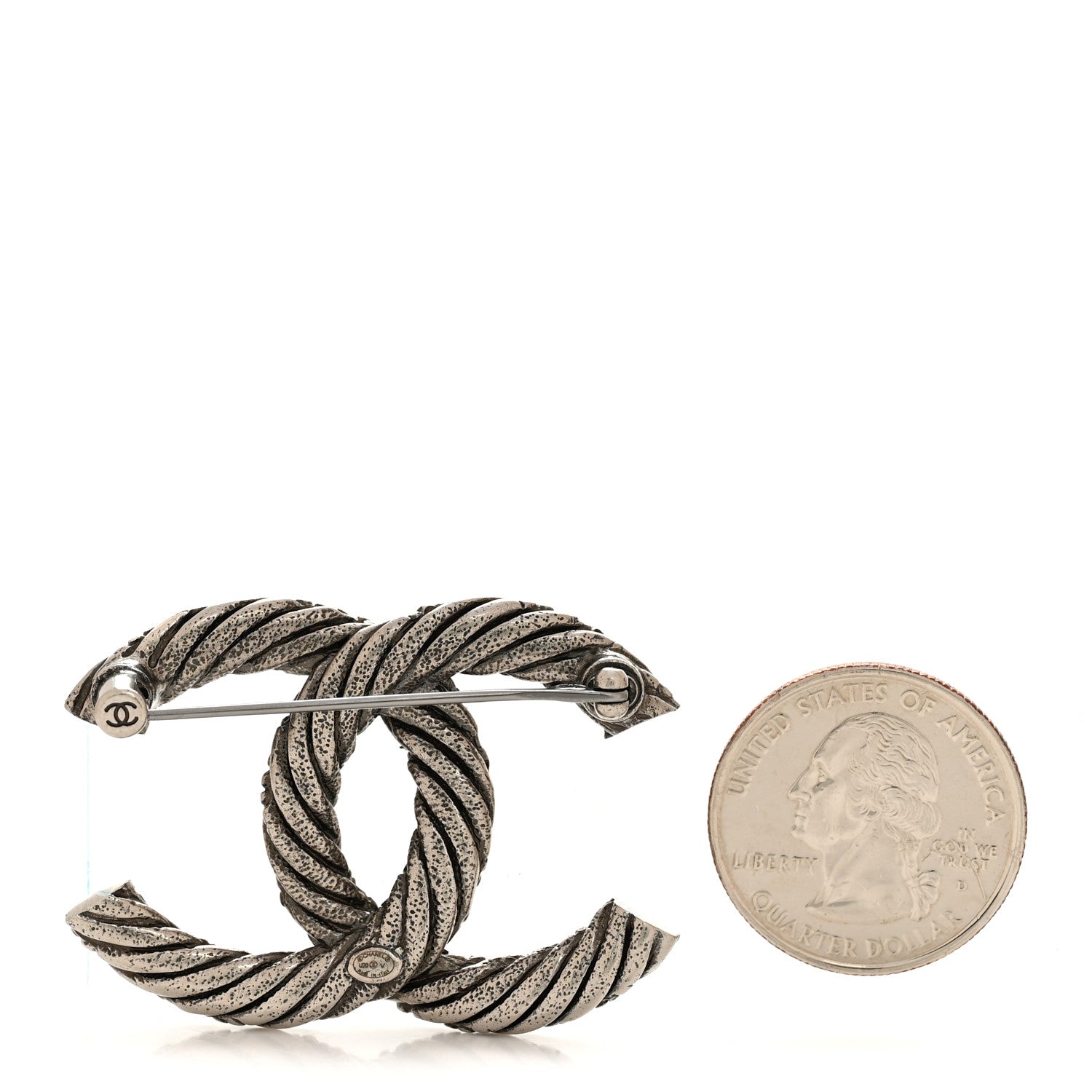Chanel Ruthenium Twisted CC Brooch 2 of 3