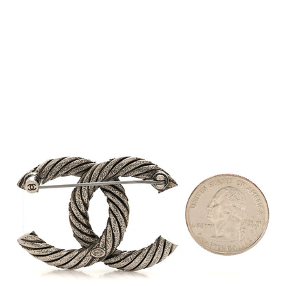 Chanel Ruthenium Twisted CC Brooch 2 of 3