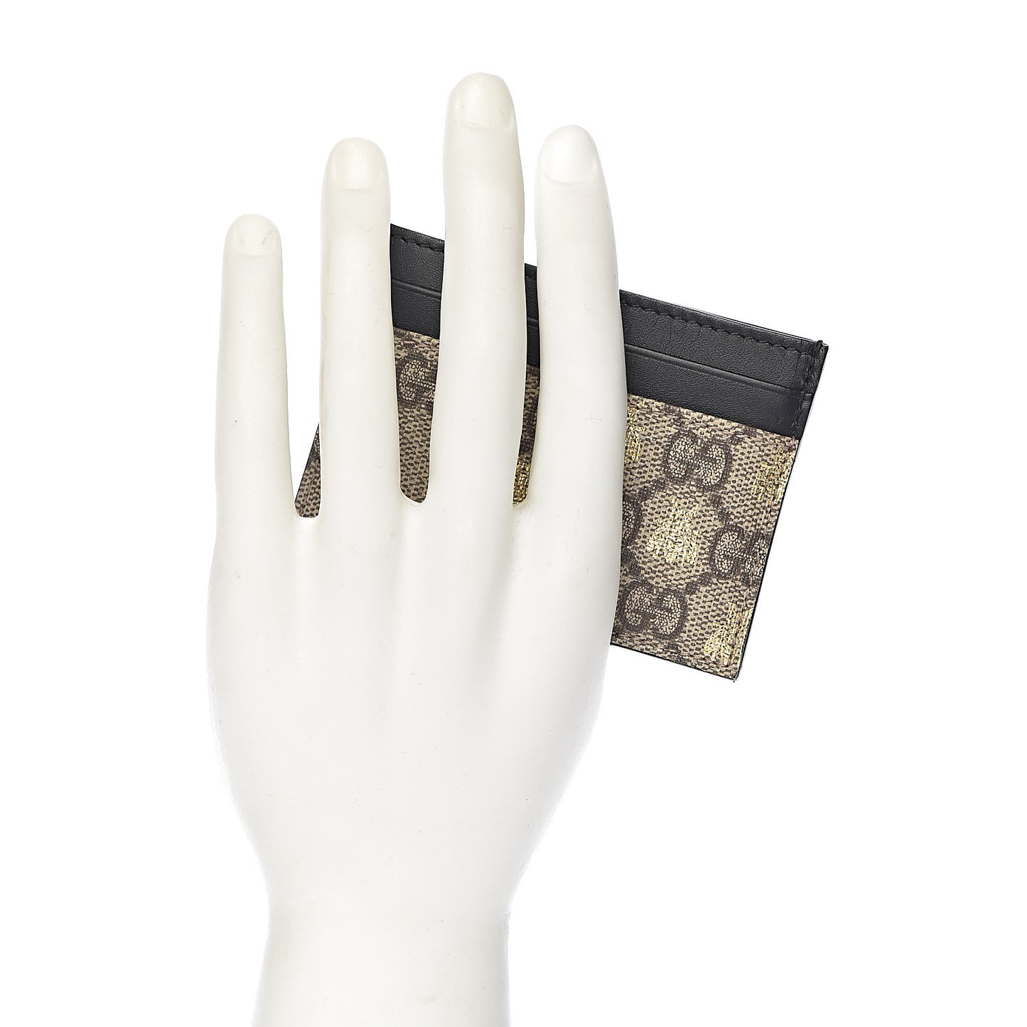 GG Supreme Monogram Bees Card Holder Black