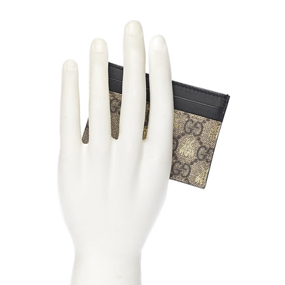 Gucci GG Supreme Monogram Bees Card Holder Black 2 of 8