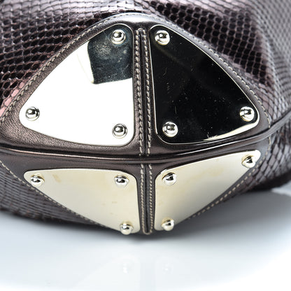 Gucci Python Large Indy Top Handle Hobo Metallic Brown 10 of 12