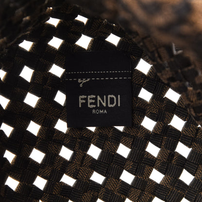 Fendi Fabric Jacquard F is Fendi FF 1974 Woven Knotted Mini Mon Tresor Bucket Bag Tabacco Moro 6 of 8