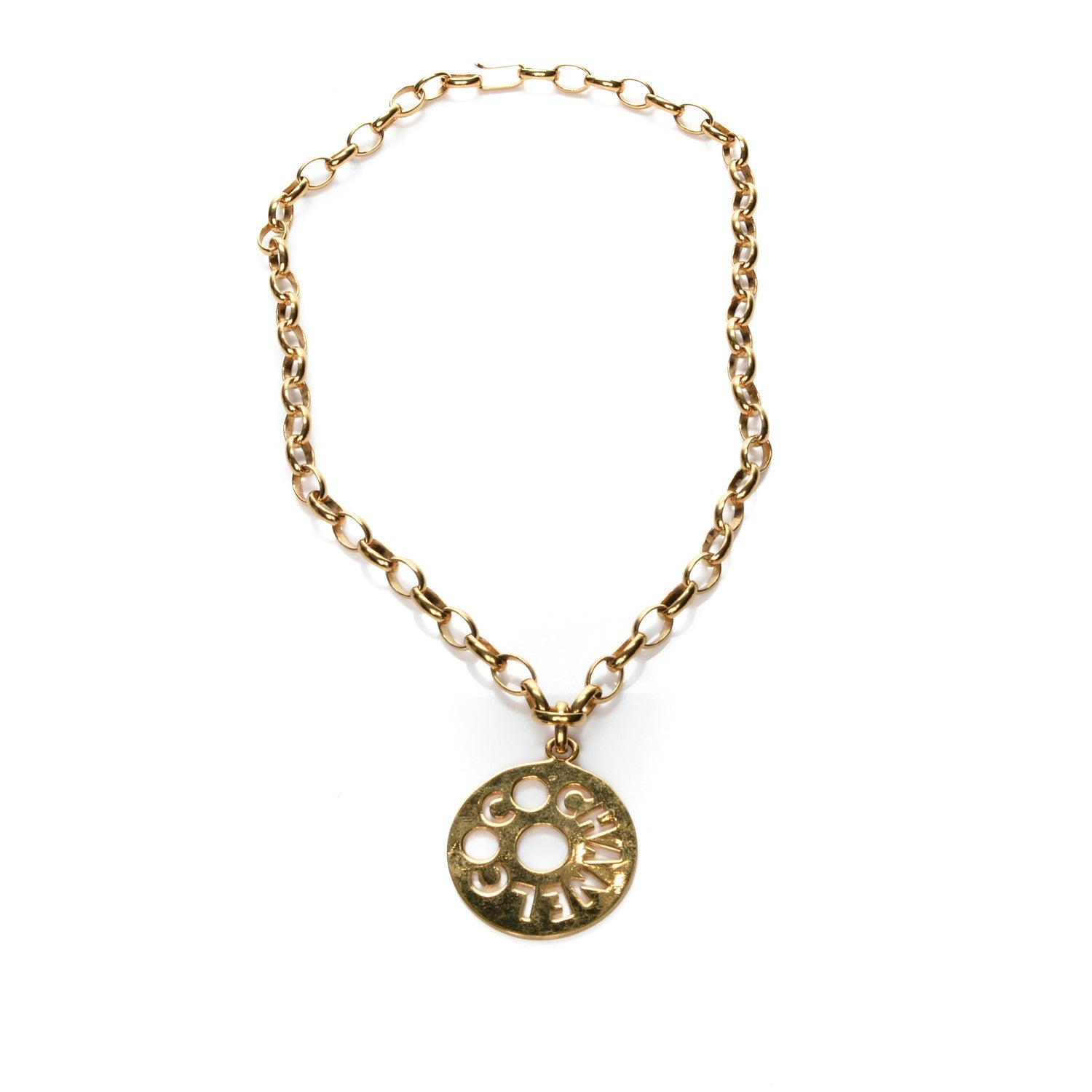 Chanel Medallion Long Chain Necklace Gold 4 of 7