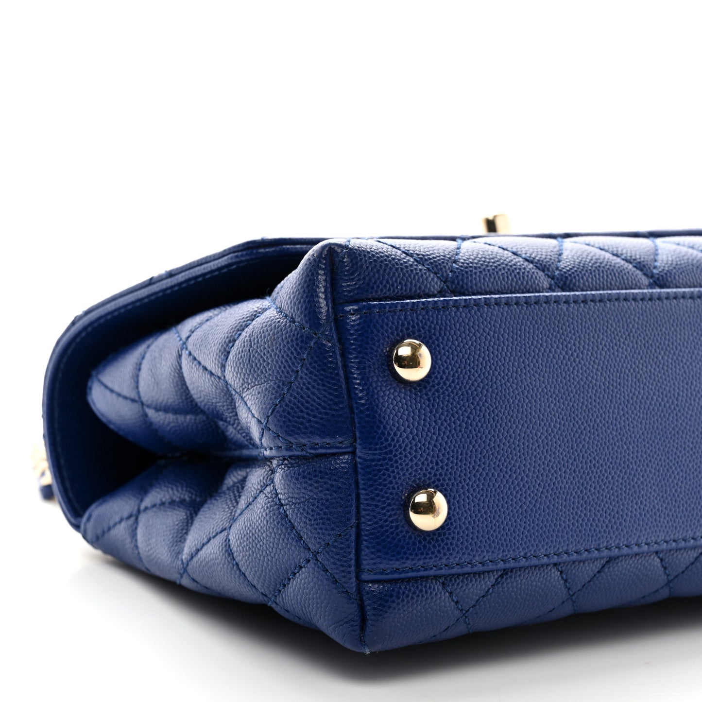 Caviar Quilted Mini Coco Handle Flap Blue