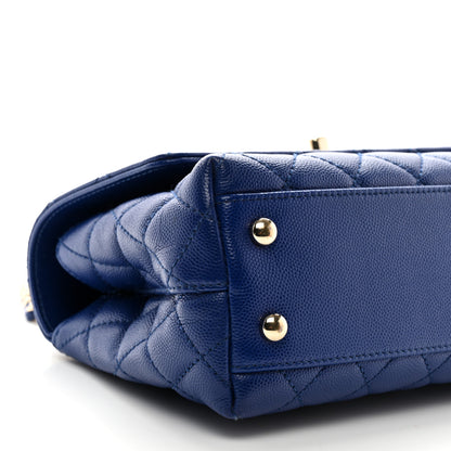 Chanel Caviar Quilted Mini Coco Handle Flap Blue 9 of 10