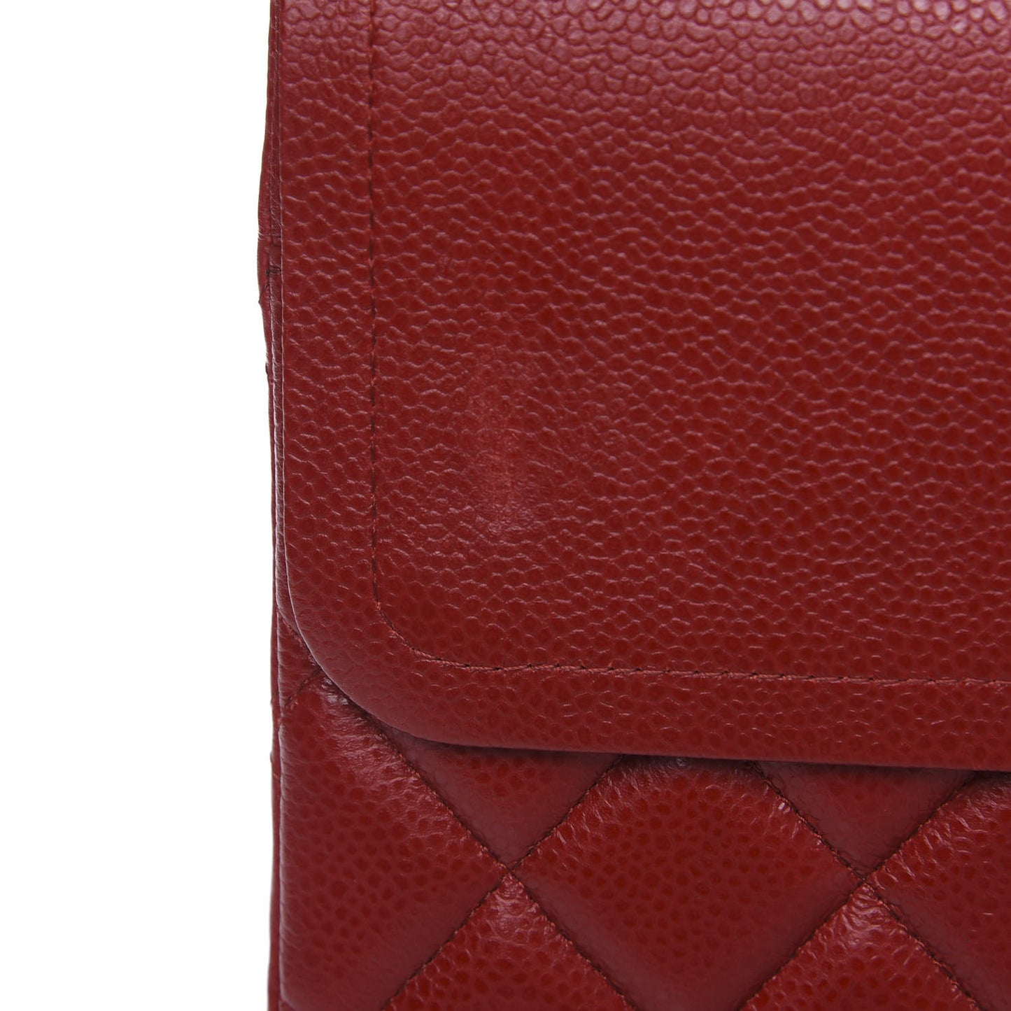 Caviar Quilted Maxi Double Flap Red