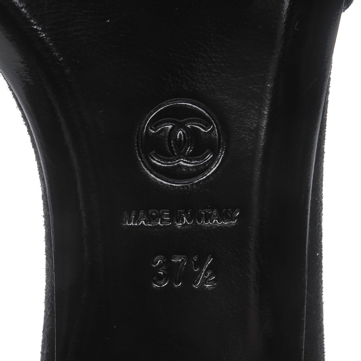 Suede Quilted CC Mules 37.5 Black