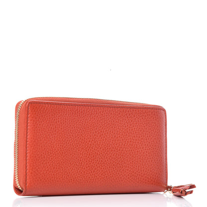Gucci Pebbled Calfskin Soho Zip Around Wallet Sun Orange 3 of 10