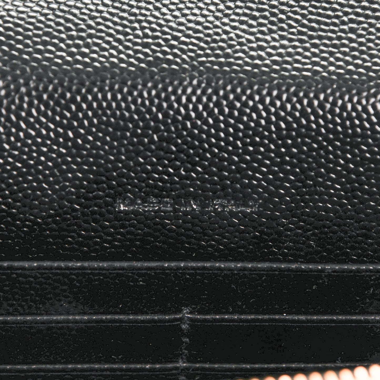Grain De Poudre Matelasse Chevron Monogram Envelope Chain Wallet Black