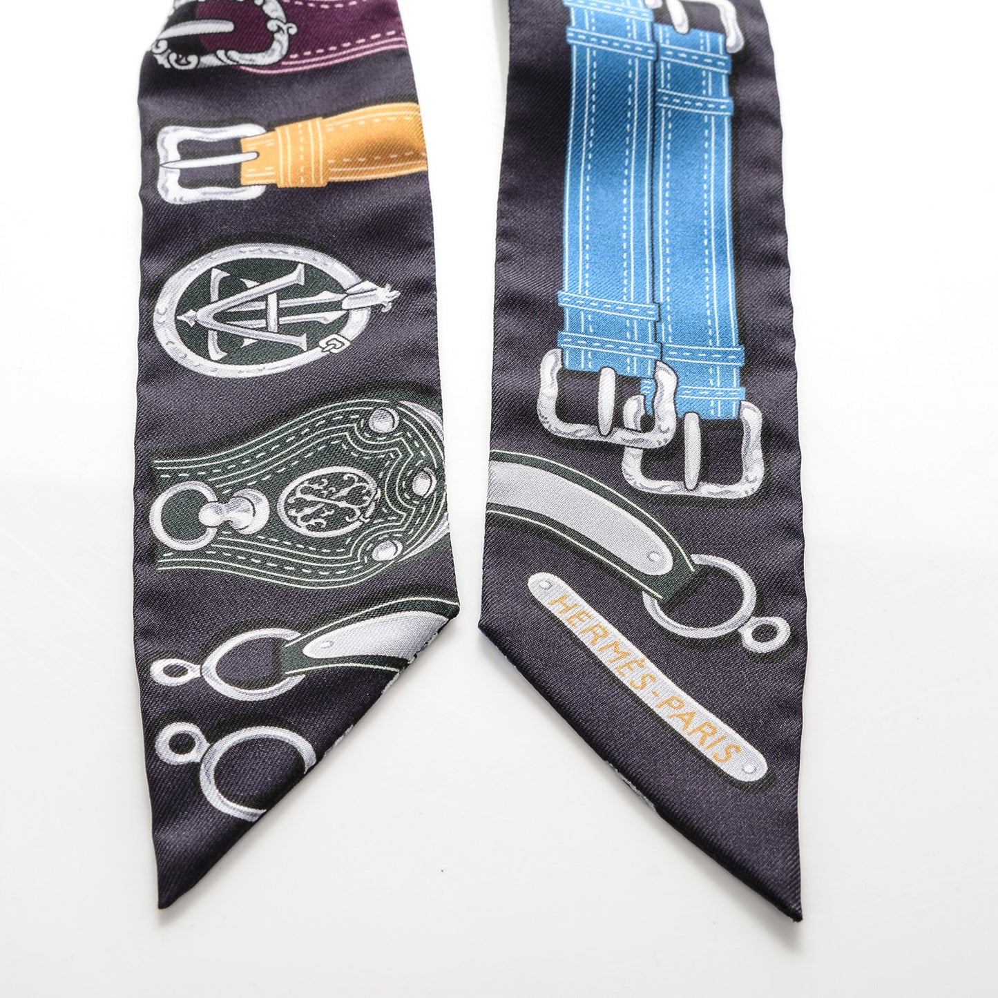 Silk Harnais Des Presidents Twilly Aubergine Vert Miel