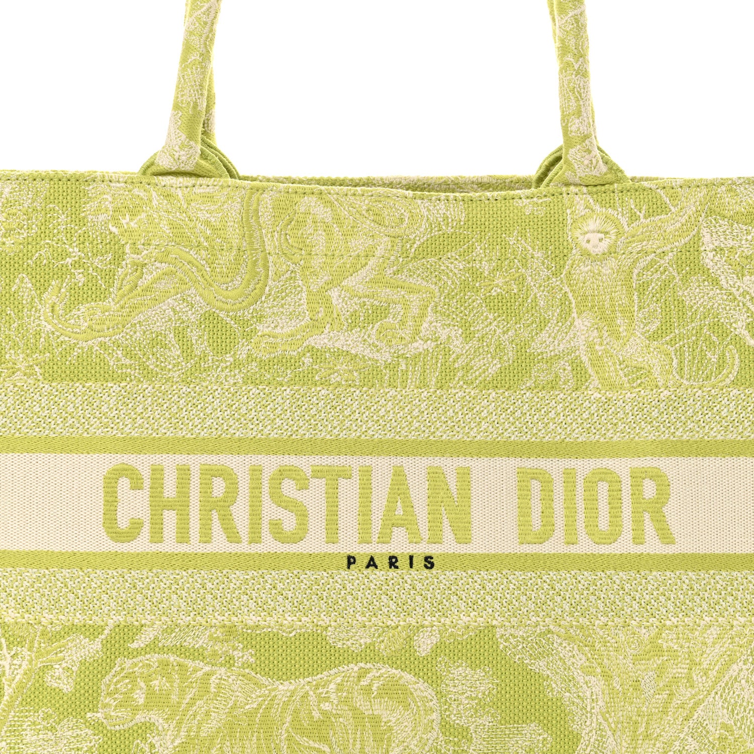Christian Dior Canvas Embroidered Medium Dioriviera Toile De Jouy Book Tote D-Lite Green 7 of 16