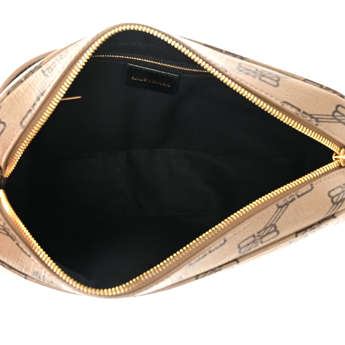 Coated Canvas BB Monogram Medium Signature Camera Bag Beige Brown