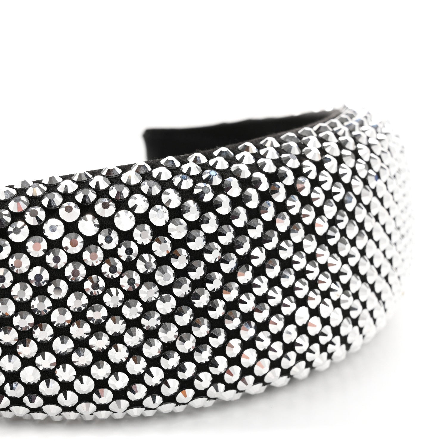Prada Satin Crystal Embellished Headband Metal 7 of 8
