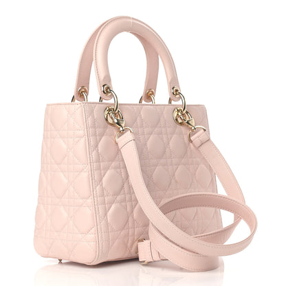 Christian Dior Lambskin Cannage Medium Lady Dior Light Pink 3 of 10
