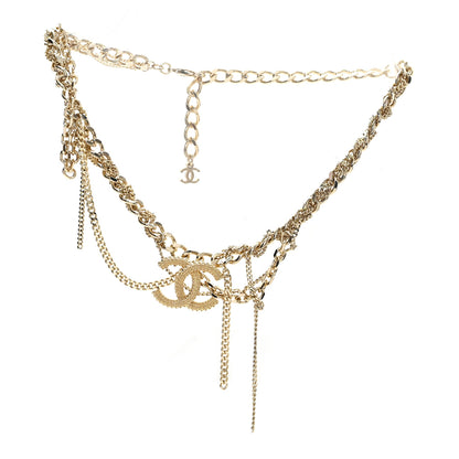 Chanel Metal Chain Link CC Multi Strand Choker Necklace Gold 3 of 5