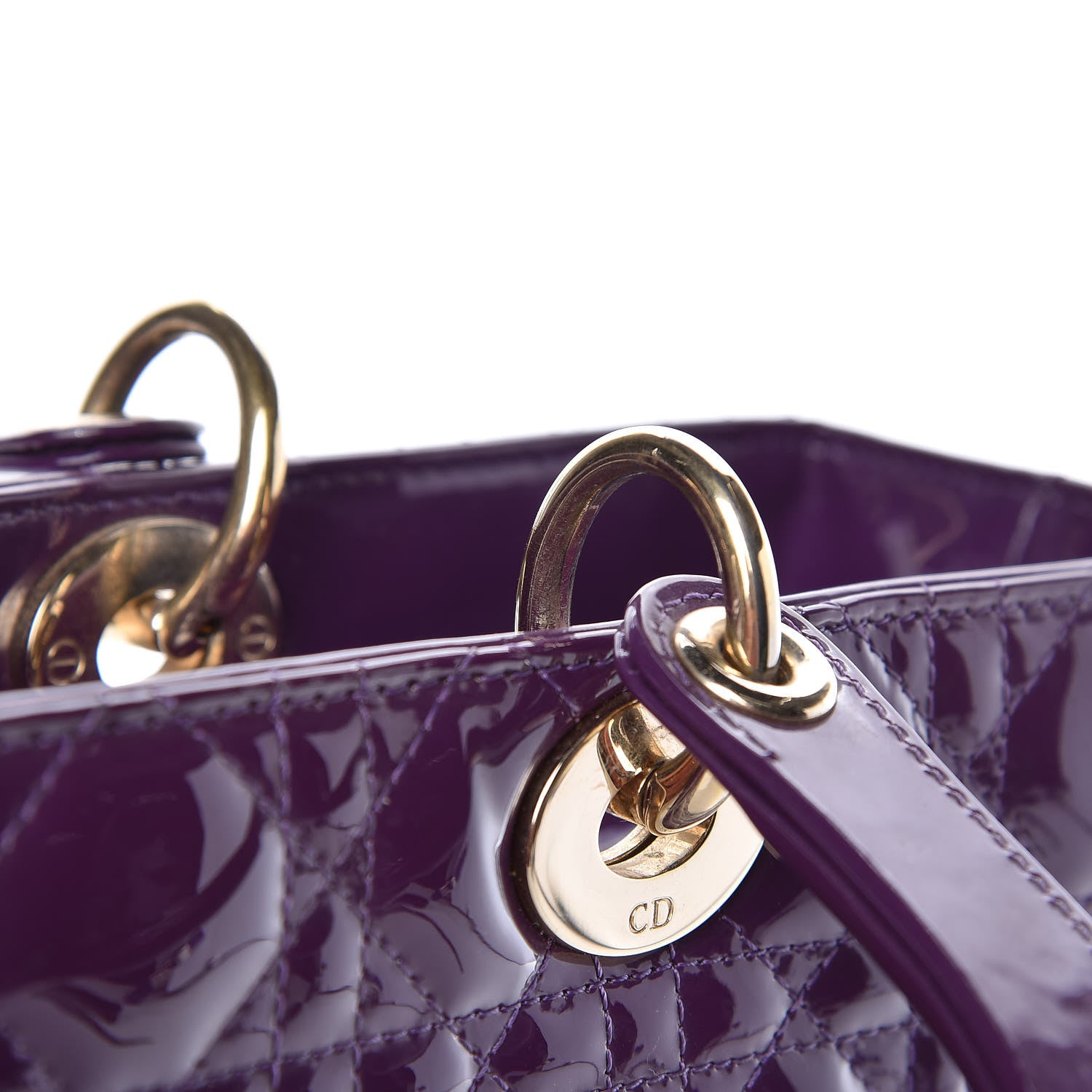 Christian Dior Patent Cannage Large Lady Dior Violet Purple 14 of 19