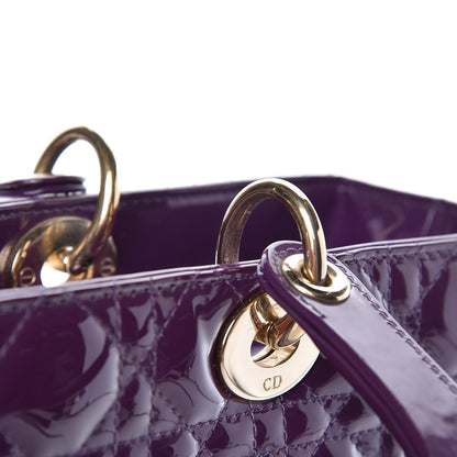 Christian Dior Patent Cannage Large Lady Dior Violet Purple 14 of 19