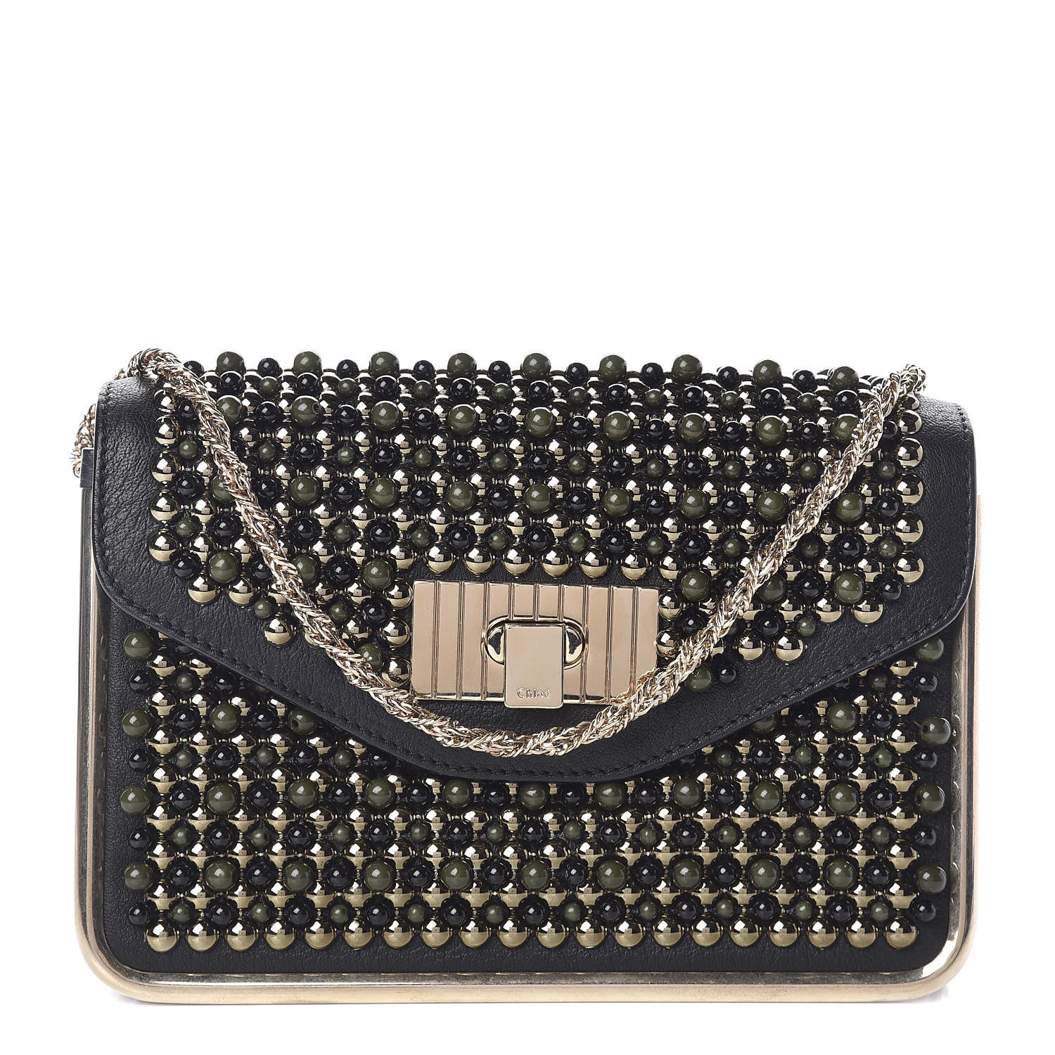 Chloe Beaded Small Sally Flap Bag Black 1 of 8