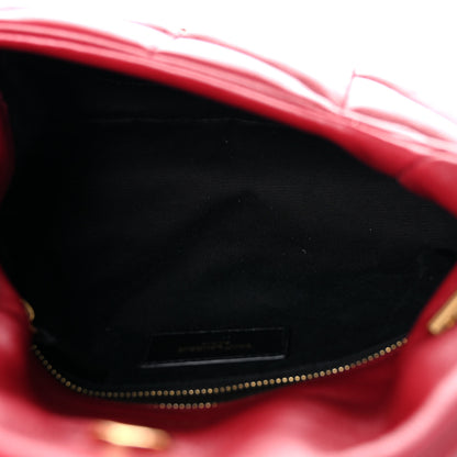 Saint Laurent Lambskin Quilted Toy Loulou Puffer Monogram Chain Satchel Red 4 of 9