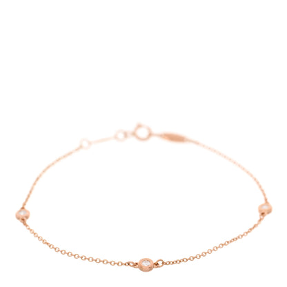 Tiffany 18K Rose Gold Diamond .12ctw Elsa Peretti Diamonds by the Yard Station Bracelet 1 of 4