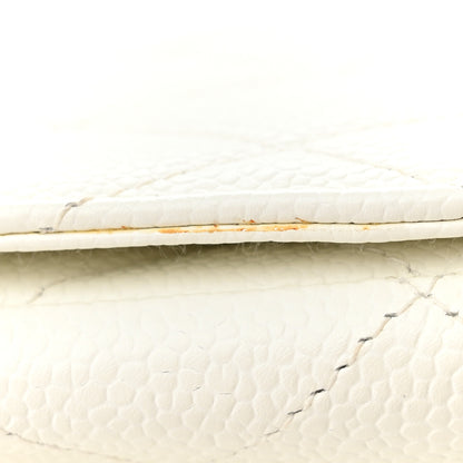 Chanel Caviar Quilted Jumbo Single Flap White 11 of 14