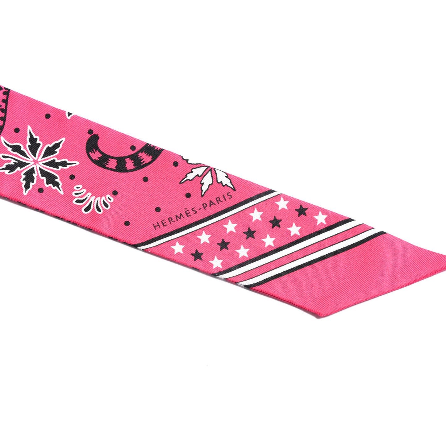 Silk Les Leopards Twilly Rose Vif Black White