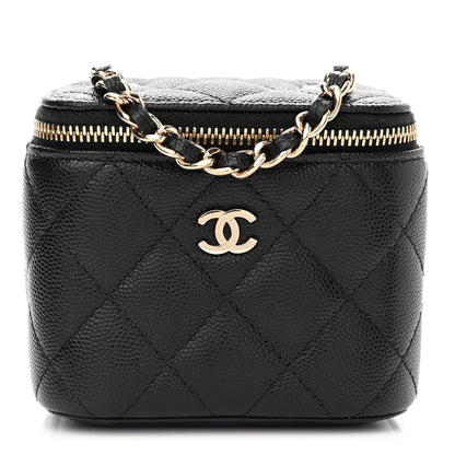 Chanel Caviar Quilted Mini Vanity Case With Chain Black 1 of 11