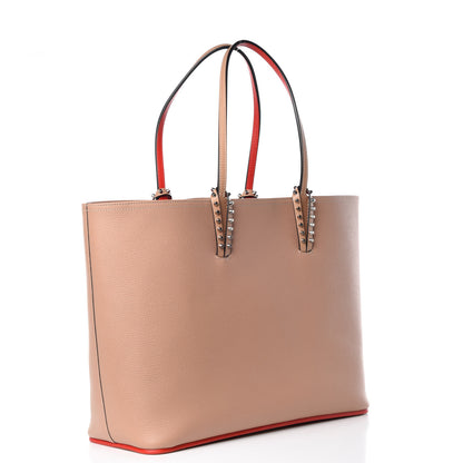 Christian Louboutin Calfskin Spikes East West Cabata Tote Nude 4 of 11