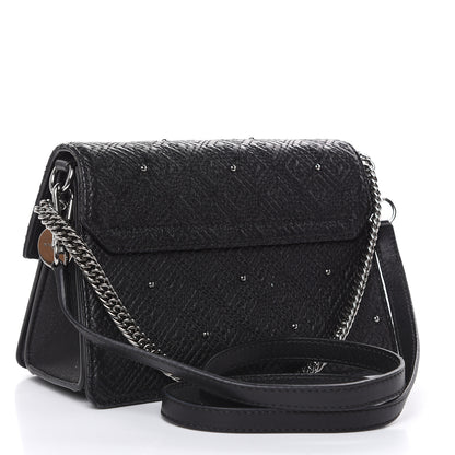 Givenchy Lambskin Embroidered Studded Small GV3 Shoulder Bag Black 3 of 13