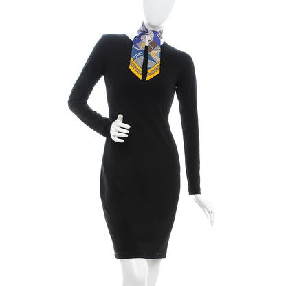 Hermes Silk Sport Twilly Jaune D’Or Bleu Nuit Brun 2 of 7